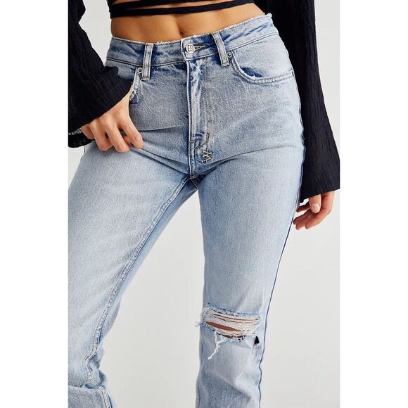 Free People x Ksubi Nine O Heavenz Sliced High Rise Cropped Jeans $260 Sz 26 - Picture 4 of 10